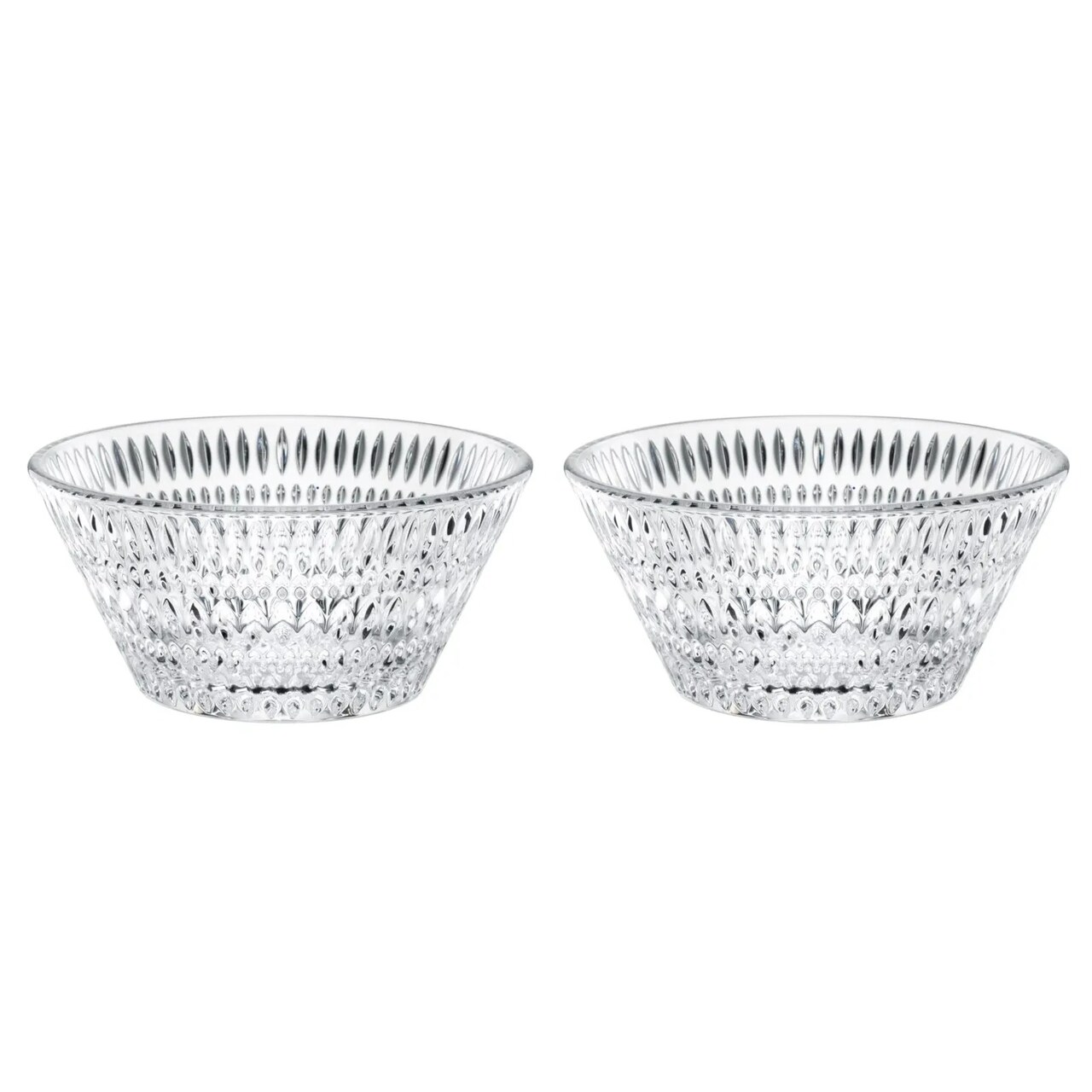 Nachtmann Ethno Bowls, Clear 6.5 Inch Crystal Bowls, Set of 2